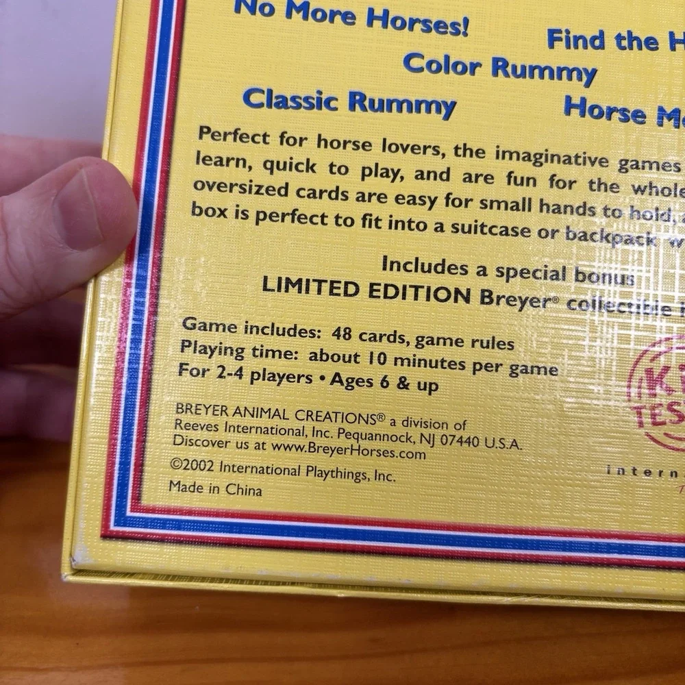 Breyer HORSE PLAY‎ Card Game  - Plastic Horse Missing